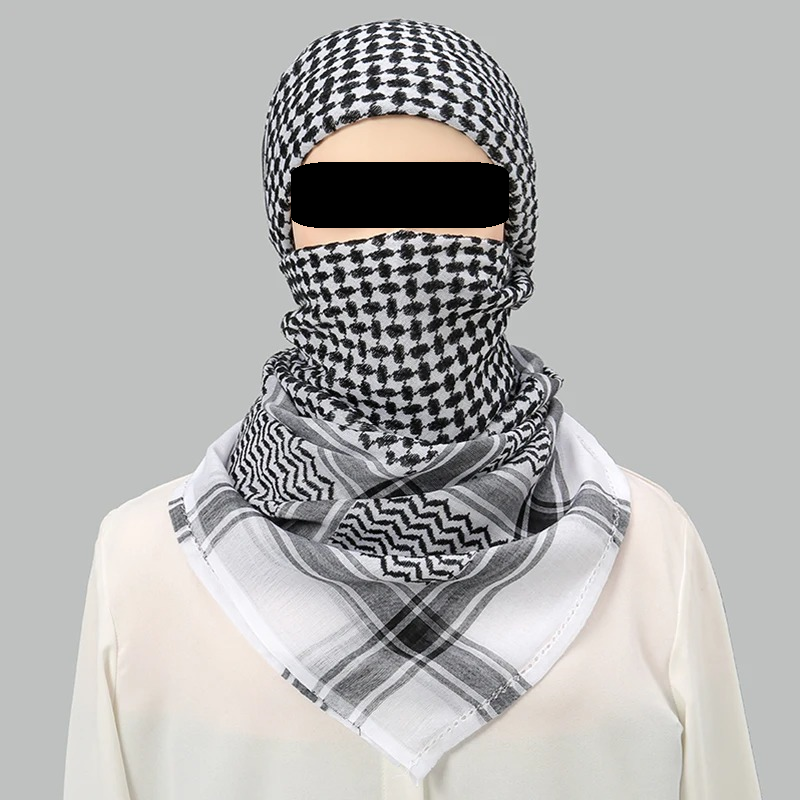 Black and White Keffiyeh Shemagh Headwrap