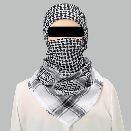 Black and White Keffiyeh Shemagh Headwrap