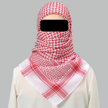 Red White Keffiyeh Shemagh Headwrap