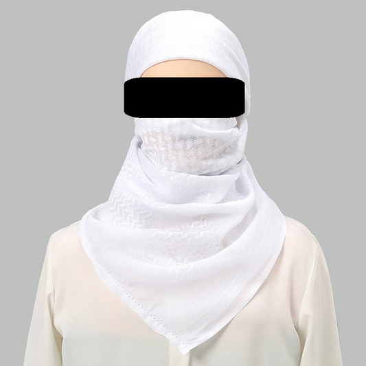 White Keffiyeh Shemagh Headwrap