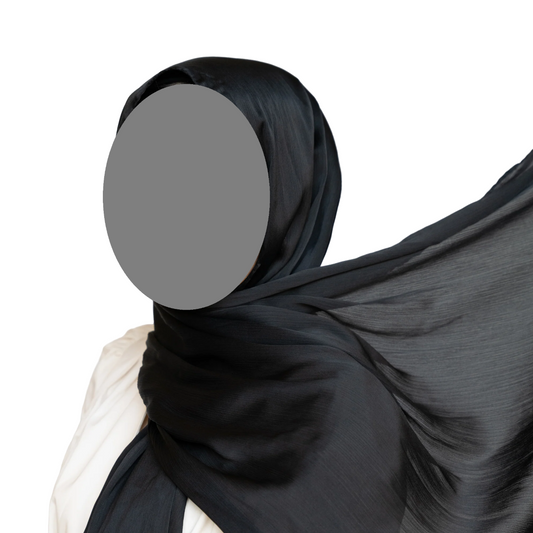 Black Satin Hijab