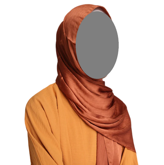 Dark Orange Satin Hijab