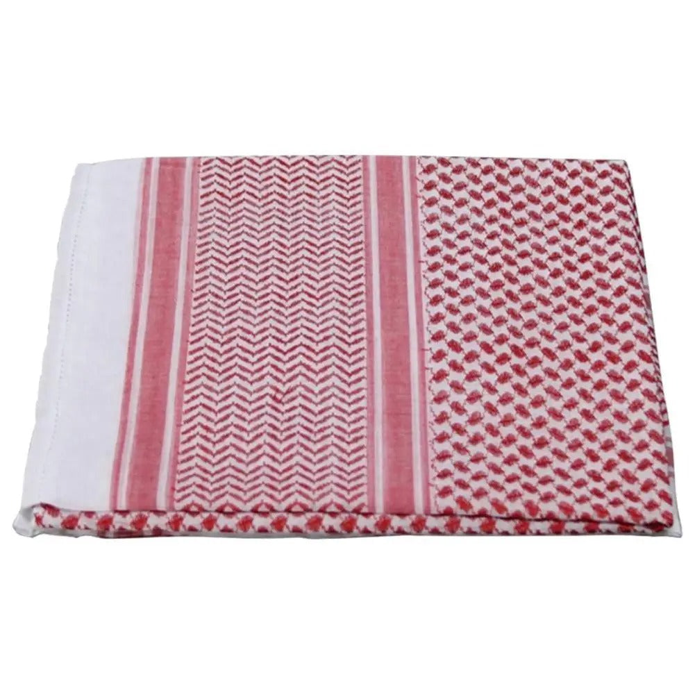 Red White Keffiyeh Shemagh Headwrap