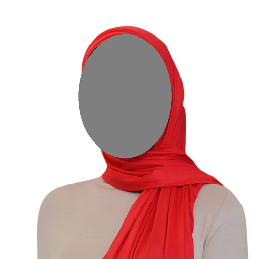 Red Soft Jersey Hijab