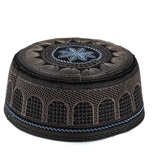 Black and Gold Embroidered Kufi