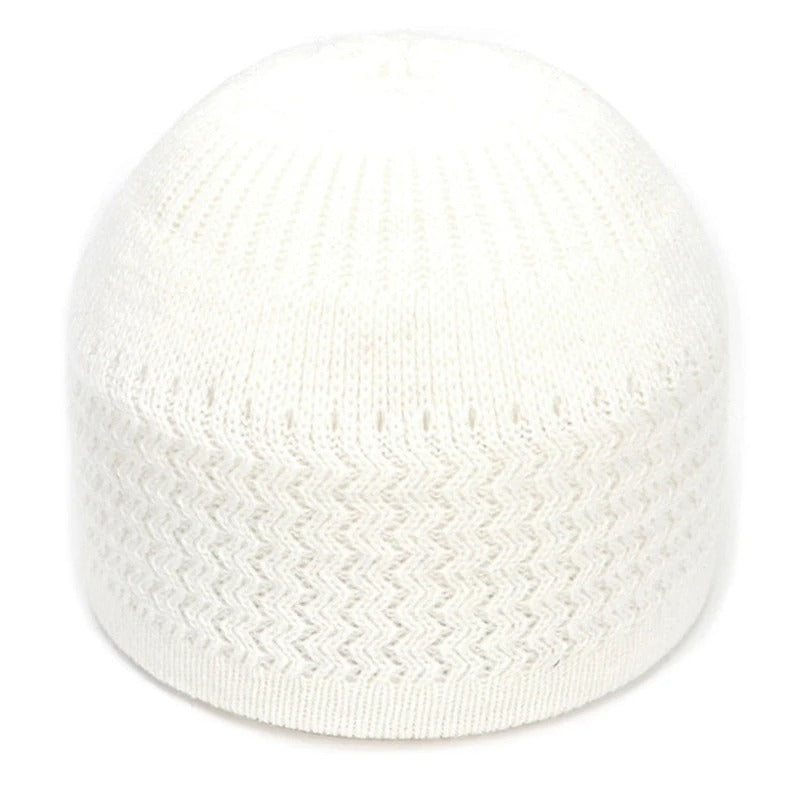 White Crochet Skull Cap