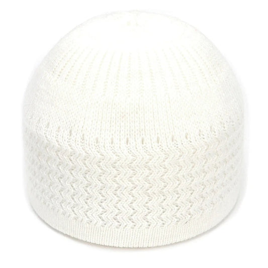 White Crochet Skull Cap